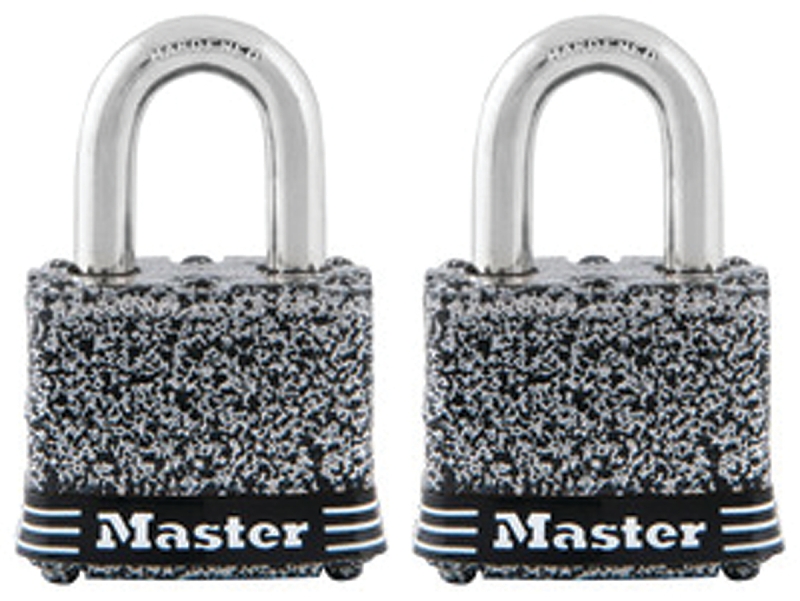 Master Lock 380T Padlock, Keyed Alike Key, 9/32 in Dia Shackle, 1-1/8 in H Shackle, Steel Shackle, Steel Body, Laminated