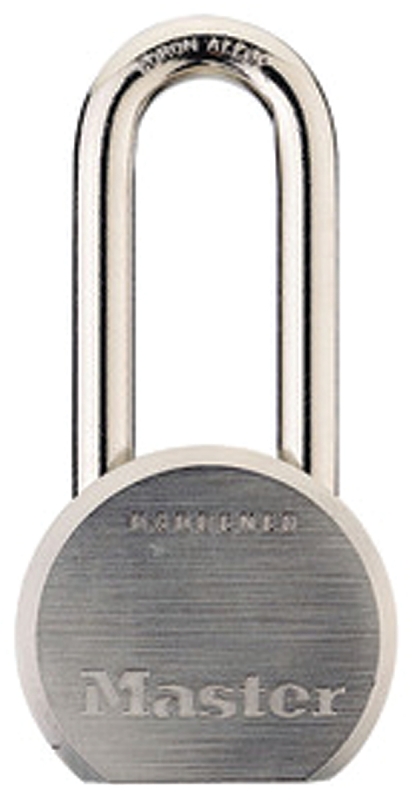 Master Lock 930DLHPF Padlock, Keyed Different Key, 7/16 in Dia Shackle, Boron Steel Shackle, Steel/Zinc Body