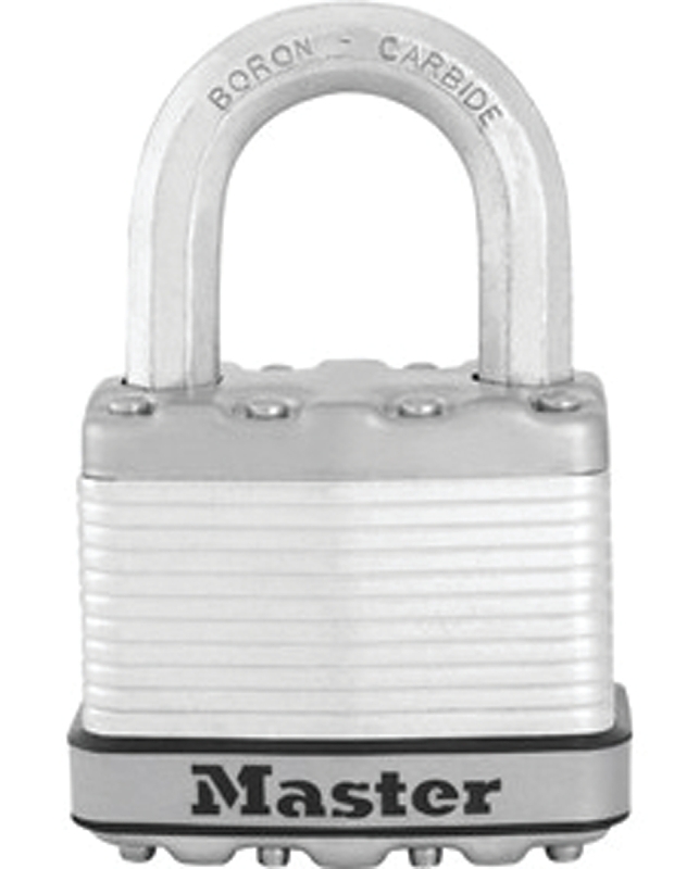 Master Lock Magnum Series M5BLCTHC Padlock, 2 in W Body, Key No: M5BLC, Alike Key, 3/8 in Dia Shackle, Steel Body