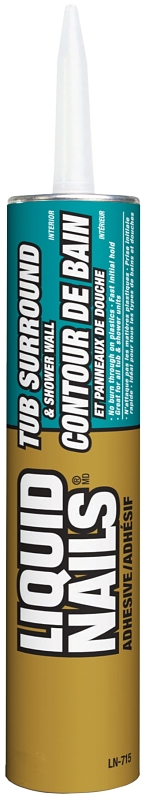Liquid Nails 5119872 Tub Surround and Shower Wall Adhesive, White, 296 mL