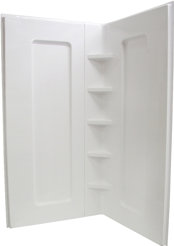MAAX 102892-000 Wall Set, 38 in W, 72 in H, Acrylic, White, Stud Mounting