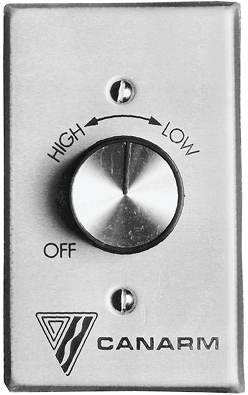 Canarm MC5 Fan Speed Control Switch, 5 A, 120 V, Rotary Actuator