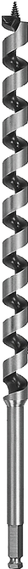 DeWALT DW1683 Auger Drill Bit, 3/4 in Dia, 17 in OAL, Hollow Center Flute, 7/16 in Dia Shank, Ball Groove Shank