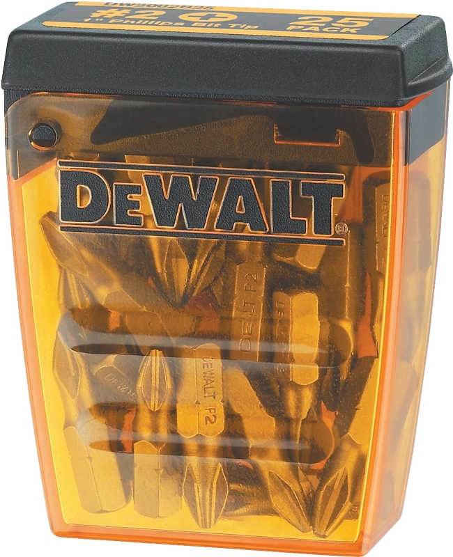 DEWALT DW2002B25 Insert Bit, #2 Drive, Phillips Drive, 1/4 in Shank, 1 in L, HSS