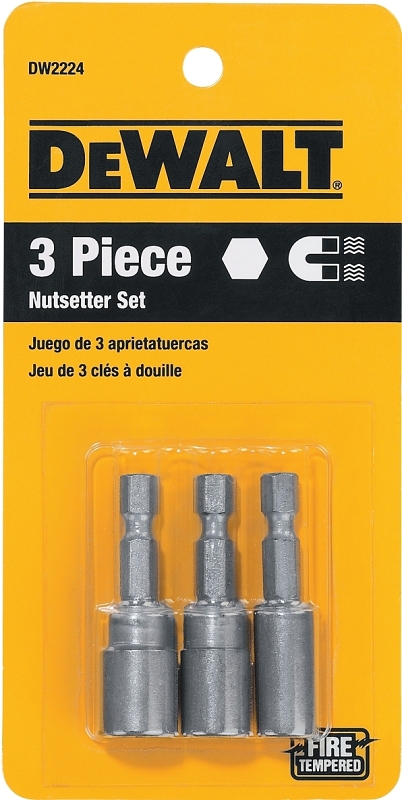DeWALT DW2224 Nut Driver Set, 3-Piece, Steel, Zinc Phosphate