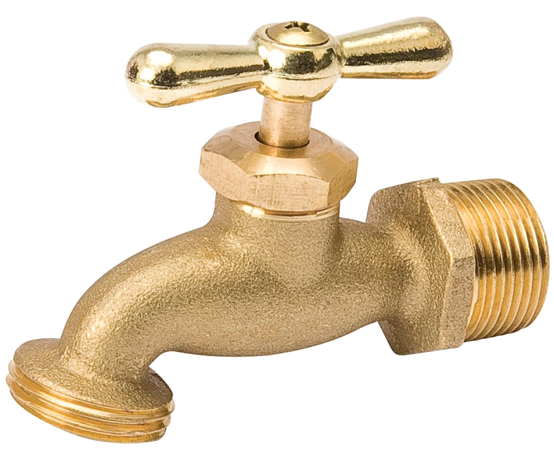 aqua-dynamic 1103-003 Hose Bibb, 1/2 in Connection, Male, 125 psi Pressure, Multi-Turn Actuator, Brass Body