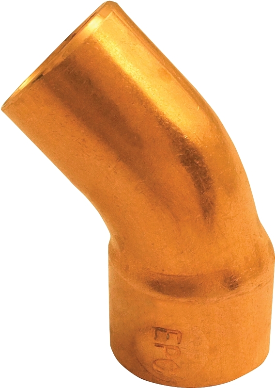 aqua-dynamic 9004-504 Street Pipe Elbow, 3/4 in, Sweat x FTG, 45 deg Angle, Copper