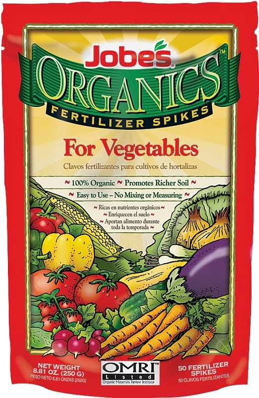 Jobes 06028N Organic Fertilizer, Spike, 2-7-4 N-P-K Ratio