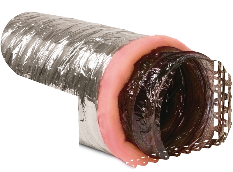 Imperial MEA-0410 Air Duct, 4 in OD, 10 ft L, Polyester, Silver
