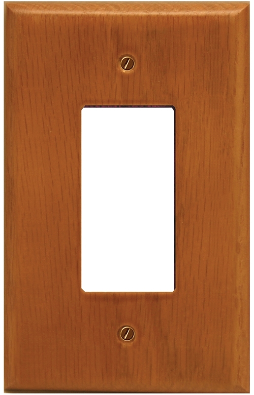 Atron 4-430R Wallplate, 5-1/2 in L, 3-1/2 in W, 1 -Gang, Wood, Honey Oak
