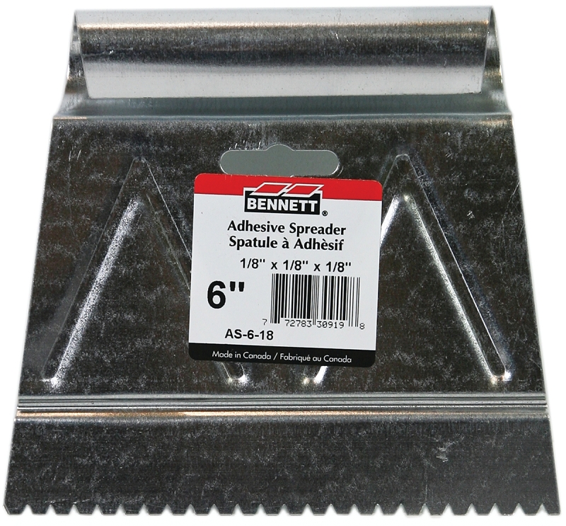 Bennett AS-6-18 Adhesive Spreader, Metal Blade, 1/16 in OAW