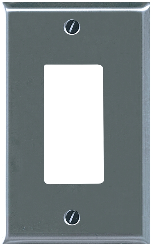 Atron Traditional Series 2-161R Wallplate, 4-15/16 in L, 2-7/8 in W, 1-Gang, Metal, Chrome