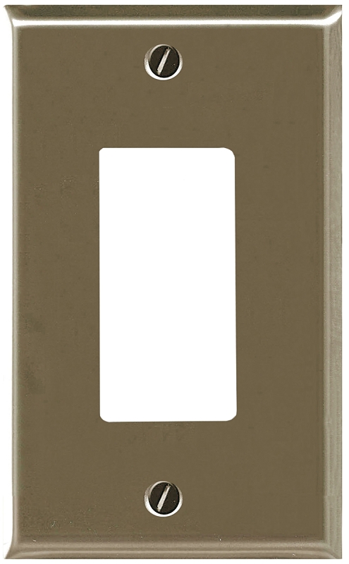 Atron Traditional Series 2167RBN Wallplate, 4-15/16 in L, 2-7/8 in W, 1-Gang, Metal, Satin Nickel