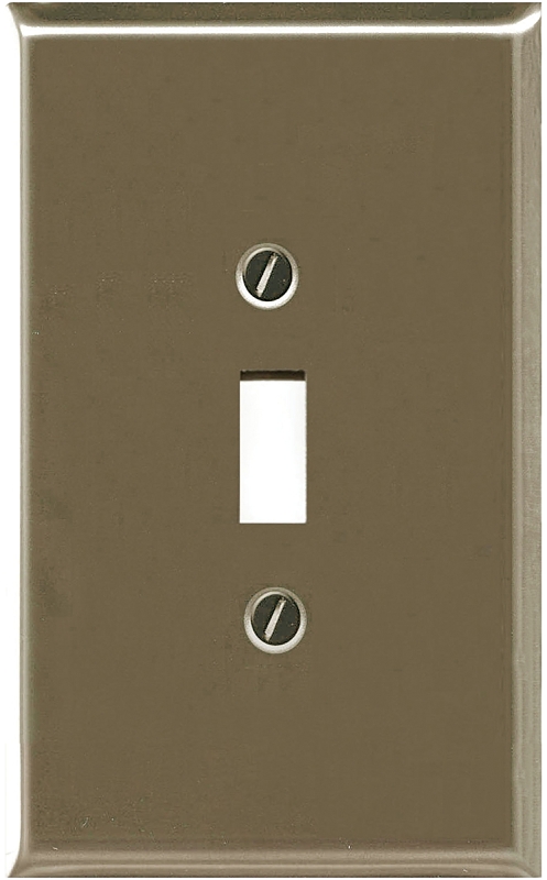 Atron Traditional Series 2167TBN Wallplate, 4-3/4 in L, 3 in W, 1-Gang, Metal, Satin Nickel