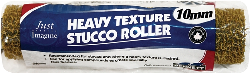 Bennett 9BHTS Stucco Loop Roller, 10 mm Thick Nap, 240 mm L, Foam Cover