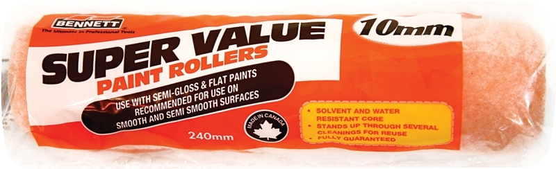 Bennett SV-38 Roller Refill, 10 mm Thick Nap, 240 mm L, Fabric Cover