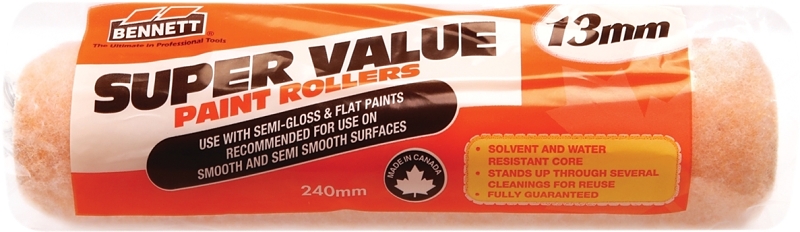 Bennett SV-12 Roller Refill, 13 mm Thick Nap, 240 mm L, Fabric Cover