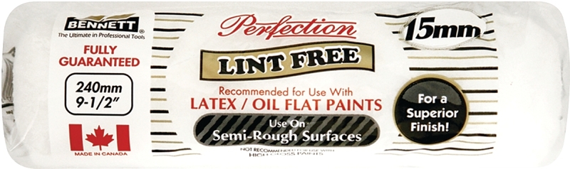Bennett LF-15MM Roller Cover Refill, 15 mm Thick Nap, 240 mm L, Fabric Cover