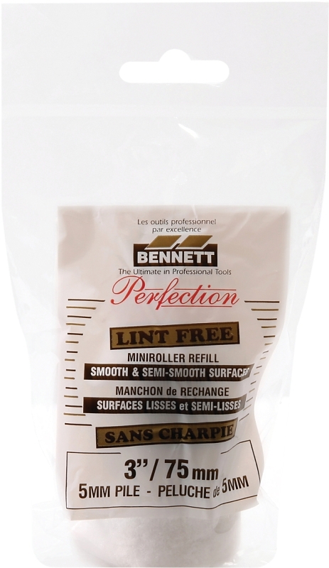 Bennett 3IN LF LO PK Roller Refill, 5 mm Thick Nap, 75 mm L, Fabric Cover