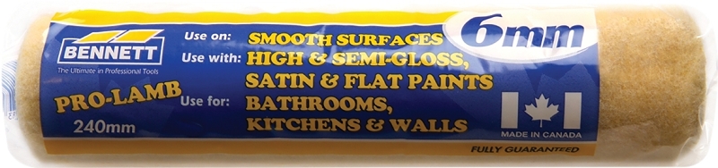 Bennett PL609 Roller Refill, 5 mm Thick Nap, 240 mm L, Fabric Cover