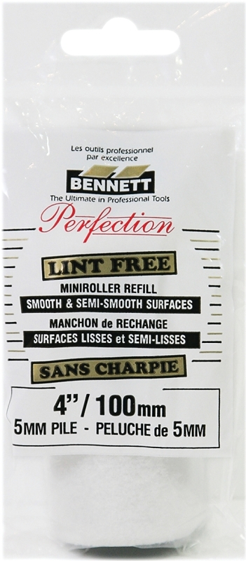 Bennett 4INLF LO-PK Mini Roller Refill, 5 mm Thick Nap, 100 mm L