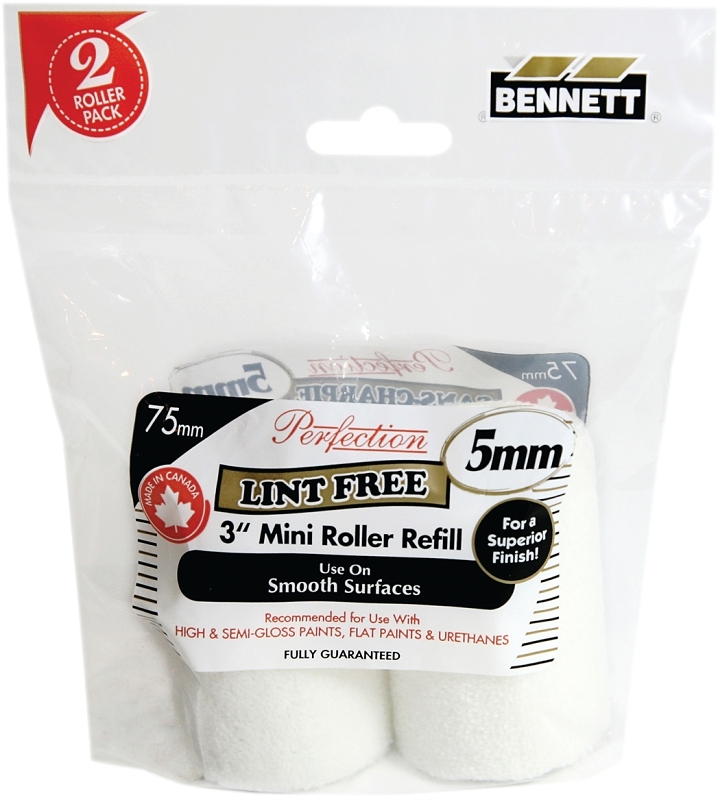 Bennett 2X3IN LF LO-PK Roller Refill, 5 mm Thick Nap, 75 mm L