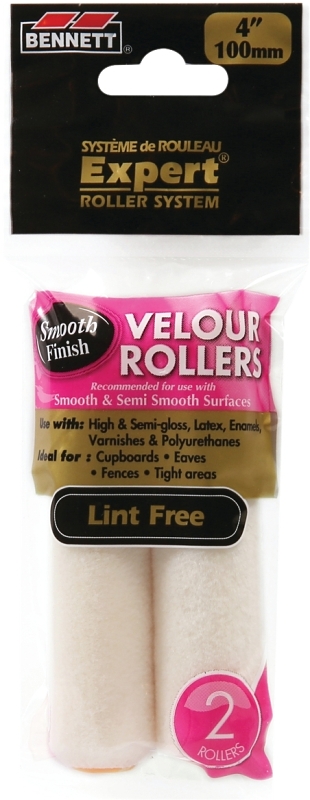 Bennett 2X4 VELOUR Roller Refill, 100 mm L, Velour Cover