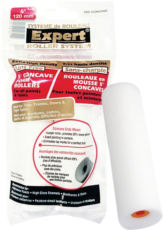 Bennett 2X5 CONCAVE Roller Refill, 127 mm L, Foam Cover