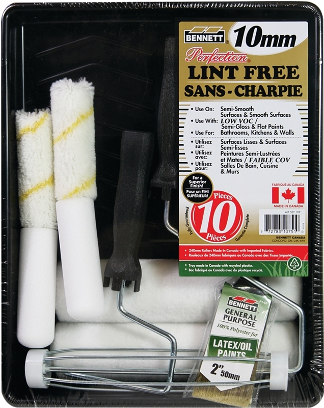 Bennett ALF SET 10P Roller Set, Semi-Smooth, Smooth Surface, Fabric/Foam/Plastic, 10-Piece
