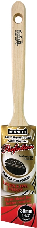 Bennett FRPRF ANG 38MM Paint Brush, Wood Handle, 1-1/2 in W