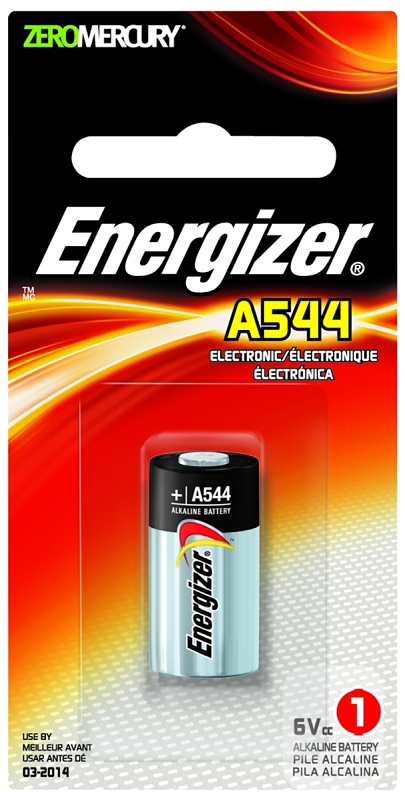 Energizer A544BPZ Zero-Mercury Battery, 6 V Battery, 178 mAh, A23 Battery, Alkaline Manganese Dioxide