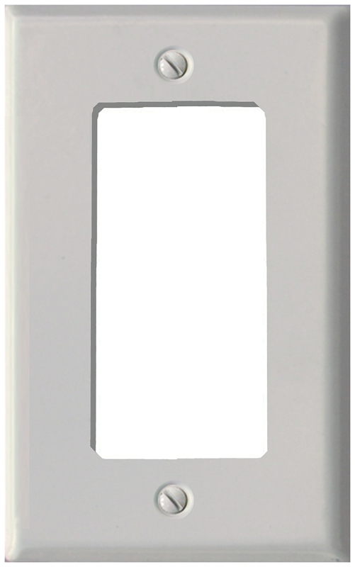 Atron 2-164 Series 2-164R Switch Wallplate, 1-Gang, Metal, White