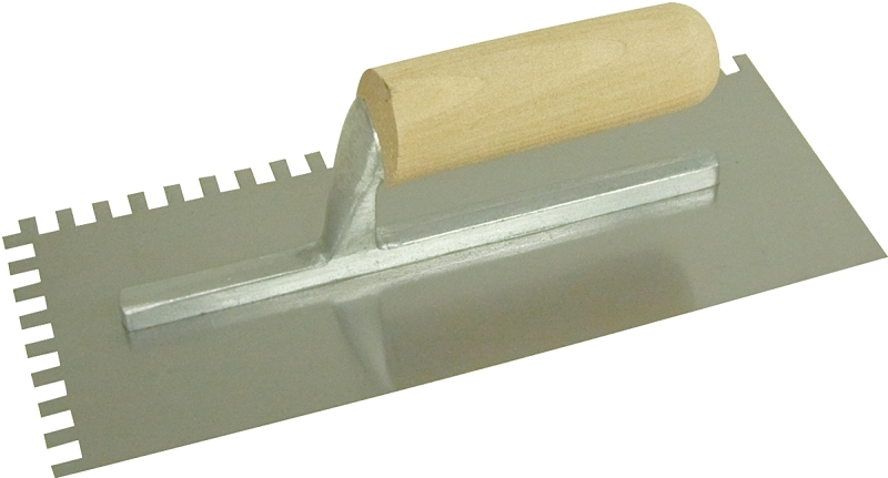 QLT 975 Trowel, 1/2 in W x 1/2 in D Notch, 11 in L, 4-1/2 in W, Square Notch, Straight Handle
