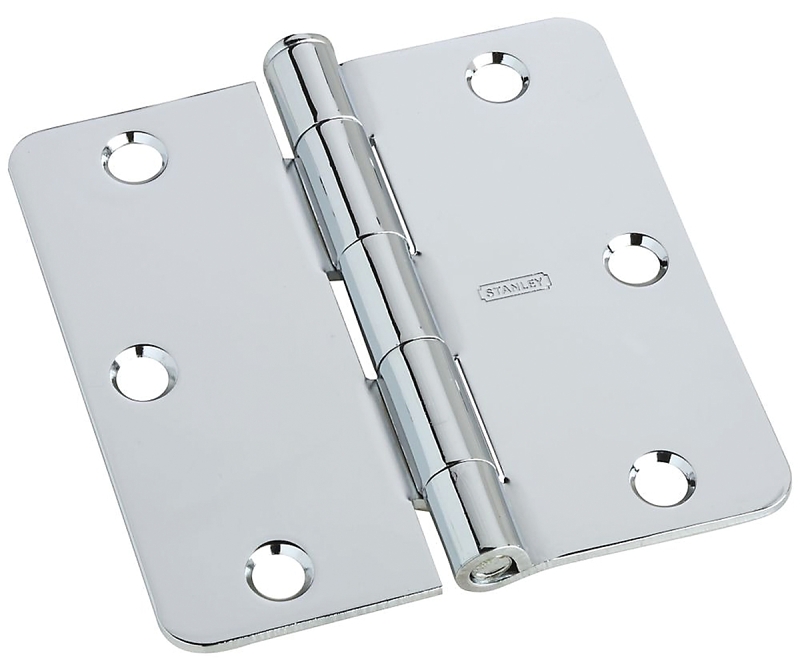 National Hardware N830-184 Door Hinge, 3 in H Frame Leaf, Steel, Polished Chrome, Removable Pin, Full-Mortise, 50 lb