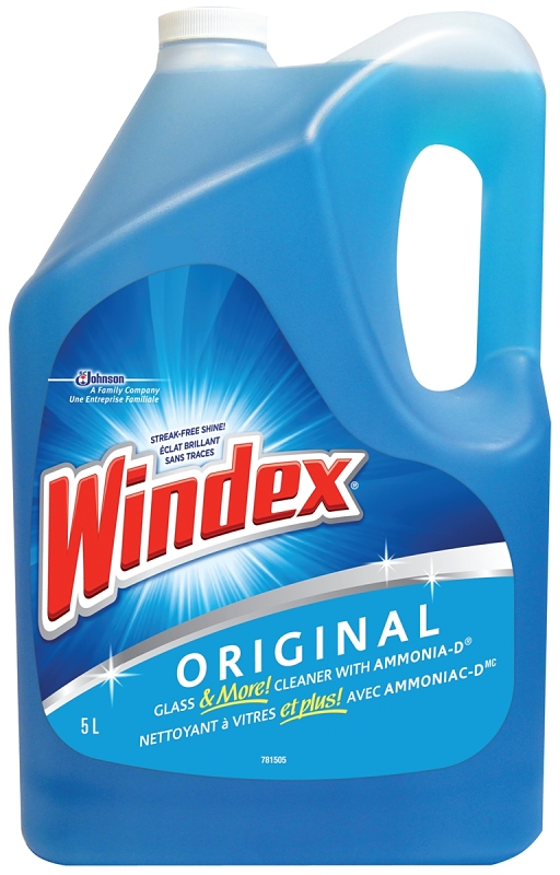 Windex 62672 Glass Cleaner, 5 L, Liquid, Blue