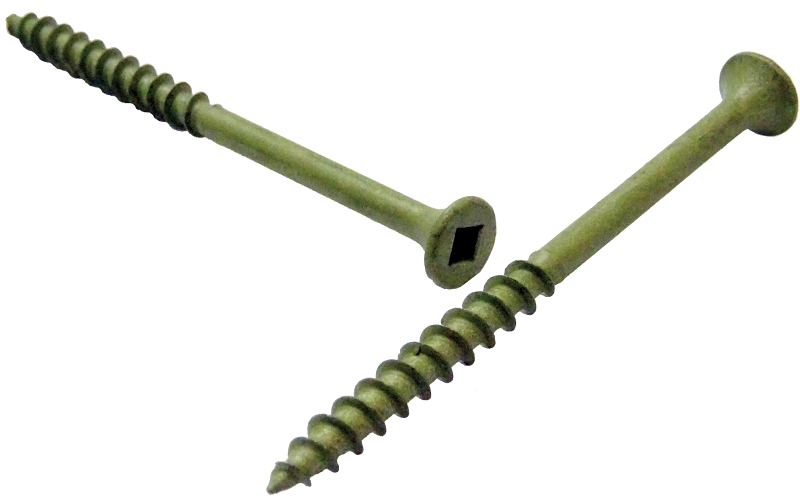 Reliable FKCG Series FKCG83P Deck Screw, #8-10 Thread, 3 in L, Coarse, Partial Thread, Bugle, Square Drive, 2000/BX