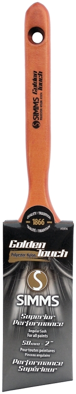 Simms 1974-50 Paint Brush, 2 in W, Angle Sash Brush, 2-5/8 in L Bristle, Nylon/Polyester Bristle
