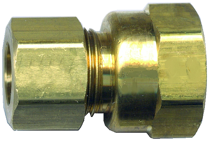 Fairview 66-6CP Pipe Connector, 3/8 in, Tube x Female, Brass, 200 psi Pressure