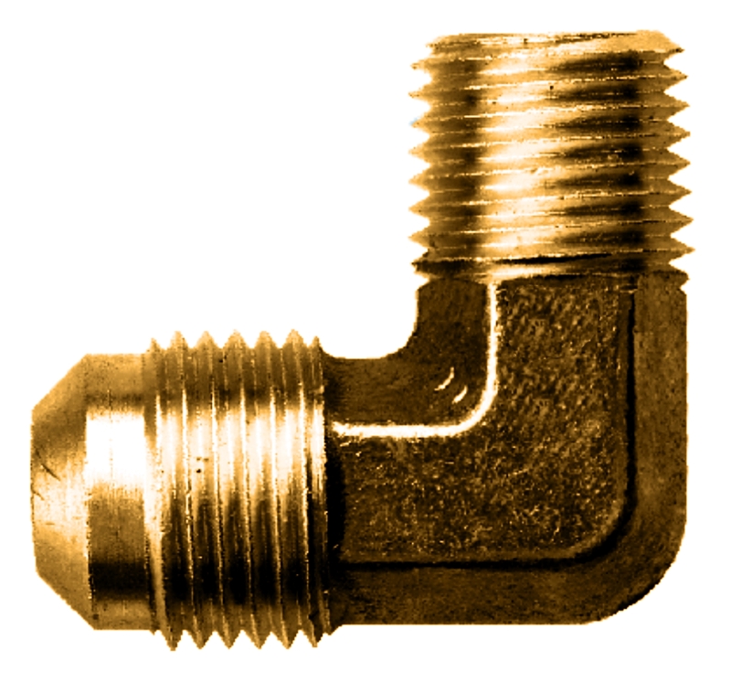 Fairview 49-6BP Pipe Elbow, 3/8 x 1/4 in, Flare Tube x Male, 90 deg Angle, Brass, 1000 psi Pressure