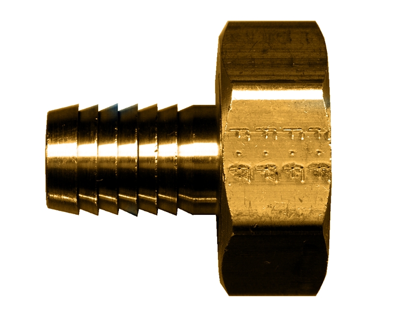 Fairview 195-10P Water Hose Connector, 5/8 in, Hose Barb x Female, Brass