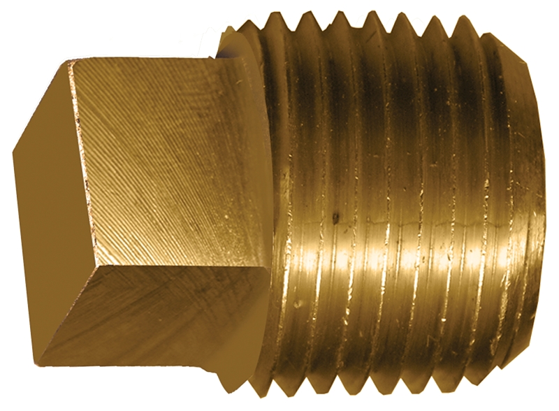 Fairview 109-BP Pipe Plug, 1/4 in, NPT, Square Head, Brass