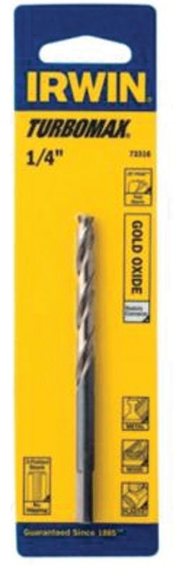 IRWIN 73306 Jobber Drill Bit, 3/32 in Dia, 2-1/4 in OAL, Spiral Flute, 3/32 in Dia Shank, 3-Flat Shank