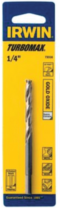 IRWIN 73309 Jobber Drill Bit, 9/64 in Dia, 2-7/8 in OAL, Spiral Flute, 9/64 in Dia Shank, 3-Flat Shank