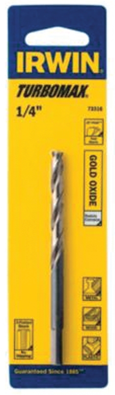 IRWIN 73313 Jobber Drill Bit, 13/64 in Dia, 3-5/8 in OAL, Spiral Flute, 13/64 in Dia Shank, 3-Flat Shank