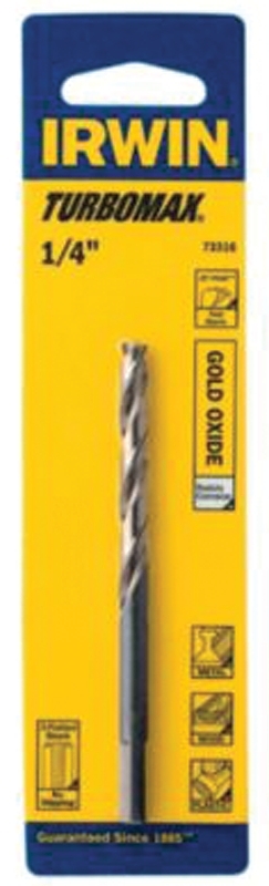 IRWIN 73315 Jobber Drill Bit, 15/64 in Dia, 3-7/8 in OAL, Spiral Flute, 15/64 in Dia Shank, 3-Flat Shank