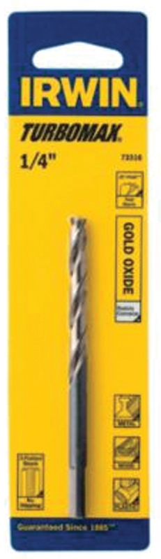 IRWIN 73319 Jobber Drill Bit, 19/64 in Dia, 4-3/8 in OAL, Spiral Flute, 19/64 in Dia Shank, 3-Flat Shank