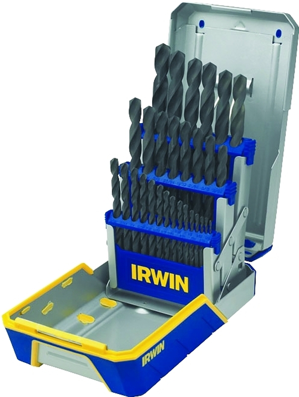 IRWIN 3018004 Drill Bit Set, Heavy-Duty, 29-Piece, HSS, Black Oxide