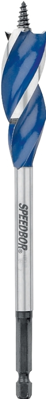 IRWIN SPEEDBOR 3041018 Auger Boring Bit, 15/16 in Dia, 6 in OAL, Tapered Flute, 3-Flute, 1/4 in Dia Shank