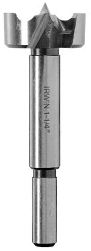 IRWIN 1966933/42922 Forstner Bit, 1-3/8 in Dia, 3-1/2 in OAL, 1-Flute, 3/8 in Dia Shank, Reduced Shank