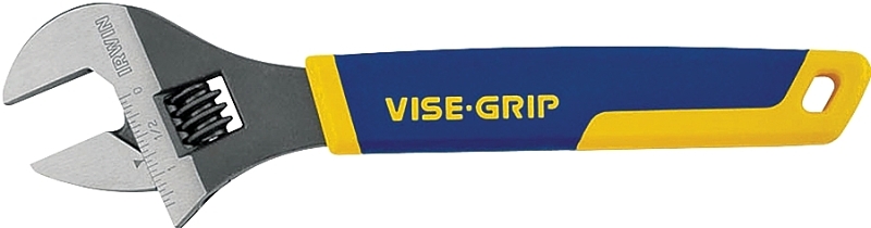IRWIN 2078612 Adjustable Wrench, 12 in OAL, 1-1/2 in Jaw, Steel, Chrome, ProTouch Grip Handle